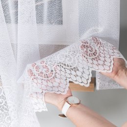Firanka biała żakardowa pasowa wys.160cm 001539