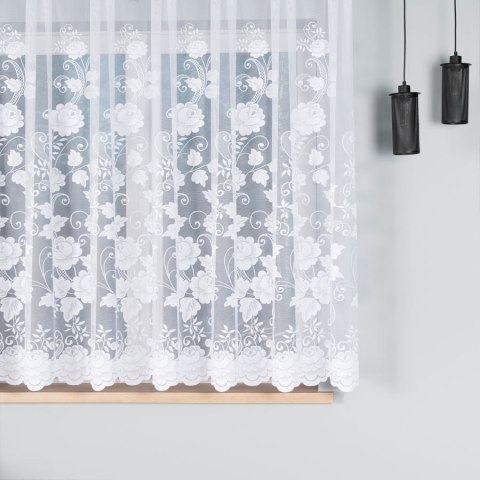Firanka biała żakardowa po całości, wys. 160cm 023006 Firanka biała żakardowa po całości, wys. 160cm 023006