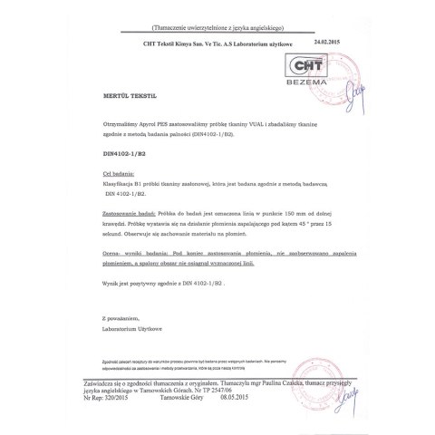 Woal biały trudnopalny z ołowianką wys. 305cm 000101 Woal biały trudnopalny z ołowianką wys. 305cm 000101