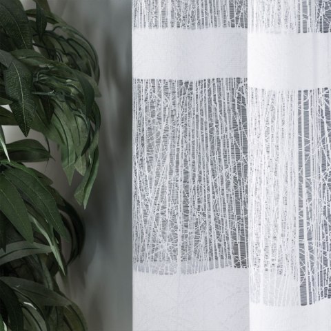 Firanka biała żakardowa pasowa, wys. 150cm 018352 Firanka biała żakardowa pasowa, wys. 150cm 018352