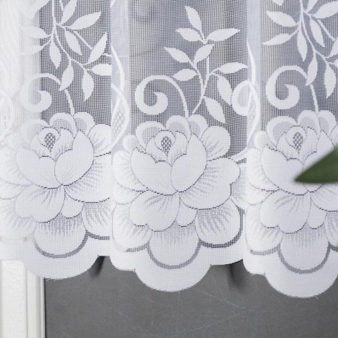 Firanka biała żakardowa po całości, wys. 100cm 023006 Firanka biała żakardowa po całości, wys. 100cm 023006