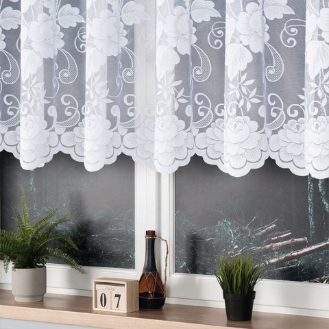 Firanka biała żakardowa po całości wys.120cm 023006 Firanka biała żakardowa po całości wys.120cm 023006