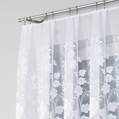 Firanka biała żakardowa po całości wys.120cm 023006 Firanka biała żakardowa po całości wys.120cm 023006