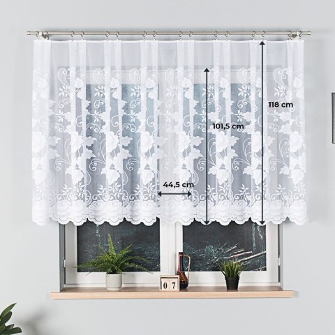 Firanka biała żakardowa po całości wys.120cm 023006 Firanka biała żakardowa po całości wys.120cm 023006