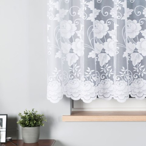 Firanka biała żakardowa po całości, wys. 150cm 023006 Firanka biała żakardowa po całości, wys. 150cm 023006