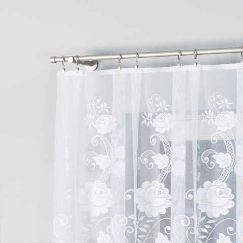 Firanka biała żakardowa po całości, wys. 150cm 023006 Firanka biała żakardowa po całości, wys. 150cm 023006