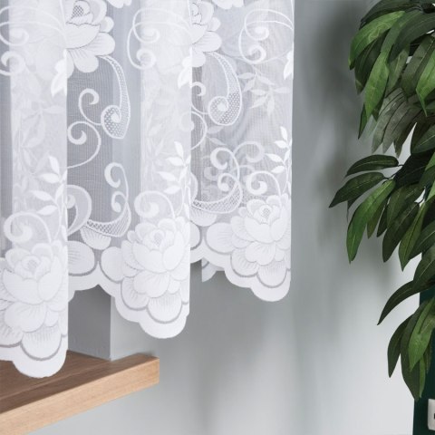 Firanka biała żakardowa po całości, wys. 150cm 023006 Firanka biała żakardowa po całości, wys. 150cm 023006