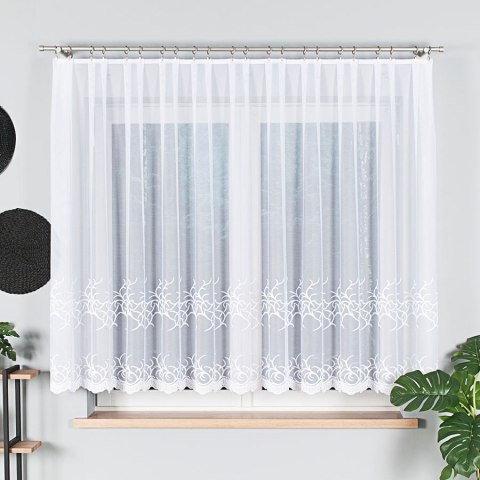 Firanka biała żakardowa pasowa wys.150cm 023297/000/001/150000/1 Firanka biała żakardowa pasowa wys.150cm 023297/000/001/150000/1