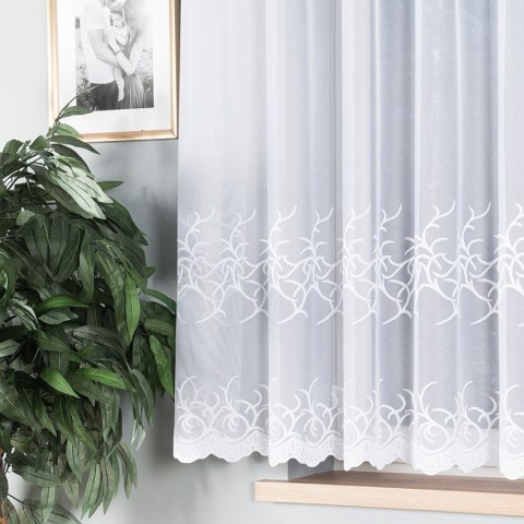Firanka biała żakardowa pasowa wys.160cm 023297 Firanka biała żakardowa pasowa wys.160cm 023297