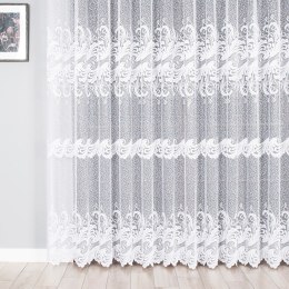 Firanka biała żakardowa pasowa, wys. 250cm 049312