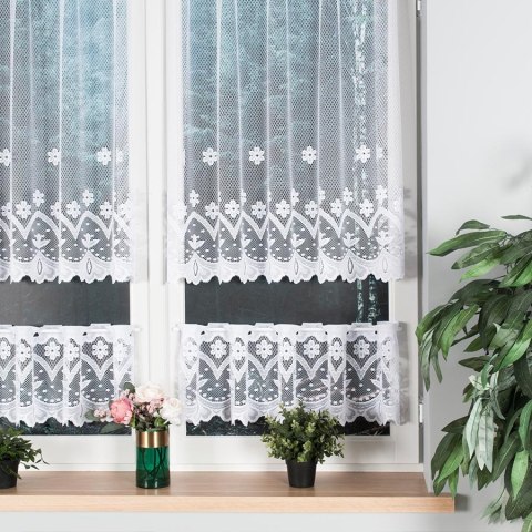 Zazdrostka biała żakardowa z samym dołem, wys.90cm, 004421 Zazdrostka biała żakardowa z samym dołem, wys.90cm, 004421