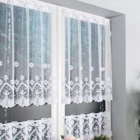 Zazdrostka biała żakardowa z samym dołem, wys.90cm, 004421 Zazdrostka biała żakardowa z samym dołem, wys.90cm, 004421