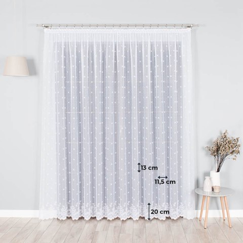 KAROLINA Firanka biała żakardowa po całości, wys.250cm 054160