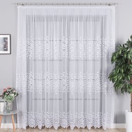 Firanka biała żakardowa pasowa wys. 250cm 018495