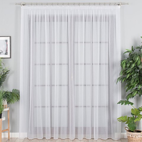Firanka fantazyjna kolor biały z ołowianką wys.300cm 017464 Firanka fantazyjna kolor biały z ołowianką wys.300cm 017464