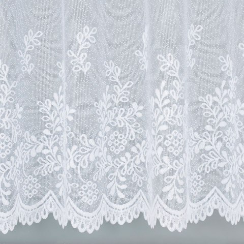 Zazdrostka biała żakardowa po całości, wys.90cm, Karolina 054160 Zazdrostka biała żakardowa po całości, wys.90cm, Karolina 054160