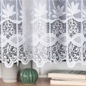 Firanka biała żakardowa pasowa wys.150cm 018960