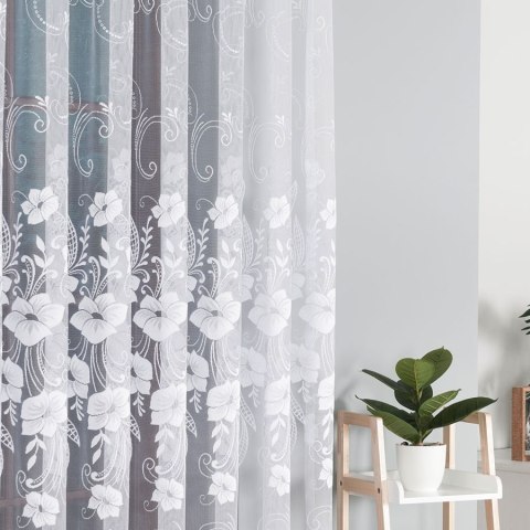 Firanka żakardowa po całości, wys.250cm, kolor biały 018041 Firanka żakardowa po całości, wys.250cm, kolor biały 018041