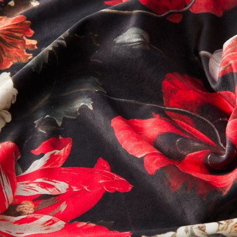 TULIPA Tkanina na zasłony VELVET, 150cm, kwiatowy D00016 TULIPA Tkanina na zasłony VELVET, 150cm, kwiatowy D00016