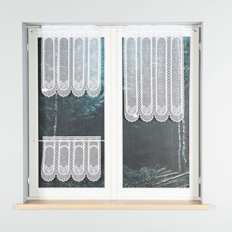 Zazdrostka żakardowa, wys. 60cm, kolor biały, 004759 Zazdrostka żakardowa, wys. 60cm, kolor biały, 004759