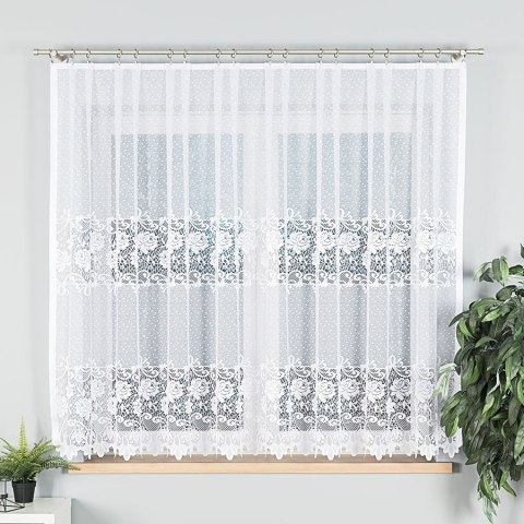 DEMETRIA Firanka żakardowa gotowa na prosto, 160x300 cm, kolor biały DEMETRIA Firanka żakardowa gotowa na prosto, 160x300 cm, kolor biały