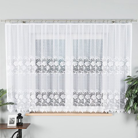 DEMETRIA Firanka żakardowa gotowa na prosto, 160x400 cm, kolor biały DEMETRIA Firanka żakardowa gotowa na prosto, 160x400 cm, kolor biały