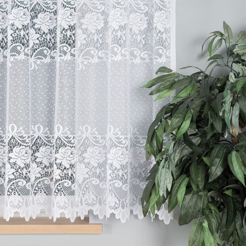 DEMETRIA Firanka żakardowa gotowa na prosto, 160x400 cm, kolor biały DEMETRIA Firanka żakardowa gotowa na prosto, 160x400 cm, kolor biały