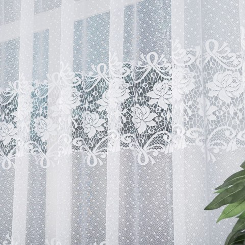 DEMETRIA Firanka żakardowa gotowa na prosto, 160x400 cm, kolor biały DEMETRIA Firanka żakardowa gotowa na prosto, 160x400 cm, kolor biały