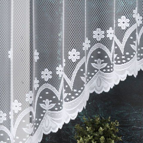 FLORENTYNA Firanka gotowa, 120x330cm, kolor biały 004421 FLORENTYNA Firanka gotowa, 120x330cm, kolor biały 004421