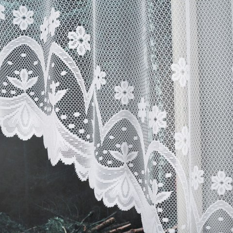 FLORENTYNA Firanka gotowa, 140x330cm, kolor biały 004421 FLORENTYNA Firanka gotowa, 140x330cm, kolor biały 004421