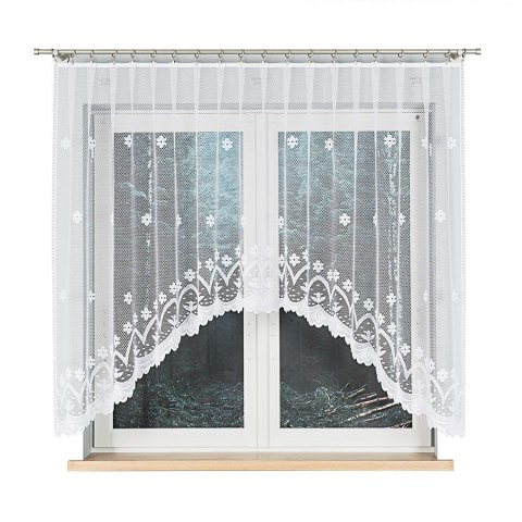 FLORENTYNA Firanka gotowa, 140x330cm, kolor biały 004421 FLORENTYNA Firanka gotowa, 140x330cm, kolor biały 004421