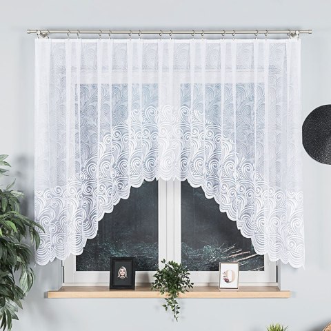 KINGA Firanka żakardowa gotowa, 140x300cm, kolor biały, 023391 KINGA Firanka żakardowa gotowa, 140x300cm, kolor biały, 023391