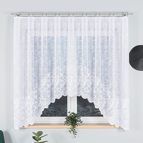 KINGA Firanka żakardowa gotowa, 160x300cm, kolor biały, 023391 KINGA Firanka żakardowa gotowa, 160x300cm, kolor biały, 023391