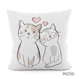 KOCIAKI Poszewka dekoracyjna VELVET, 40x40cm, kolor biały PWA010