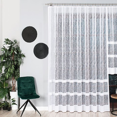 WIKTORIA Firanka żakardowa gotowa na prosto 250x300cm, kolor biały 018352 WIKTORIA Firanka żakardowa gotowa na prosto 250x300cm, kolor biały 018352