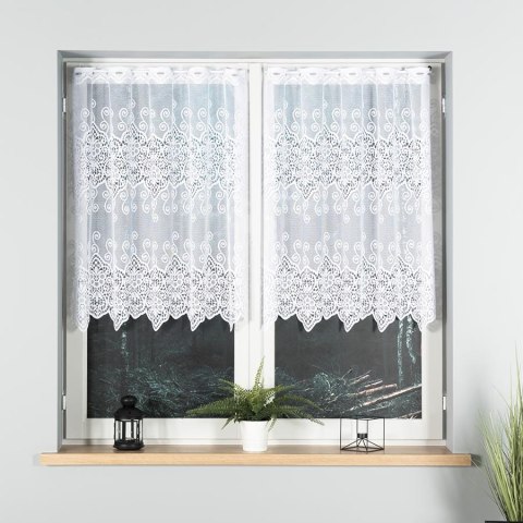 Firanka żakardowa, pasowa, wys.100cm, kolor biały 018495 Firanka żakardowa, pasowa, wys.100cm, kolor biały 018495