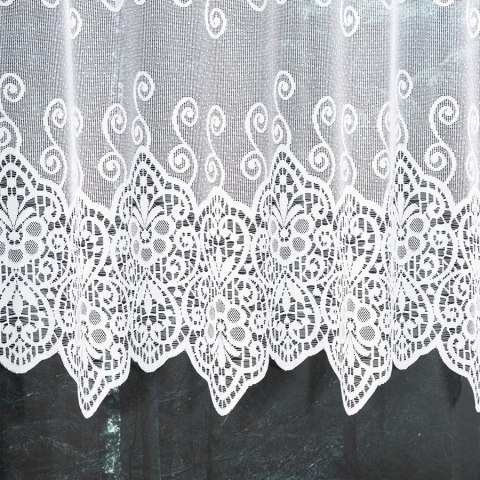 Firanka żakardowa, pasowa, wys.100cm, kolor biały 018495 Firanka żakardowa, pasowa, wys.100cm, kolor biały 018495
