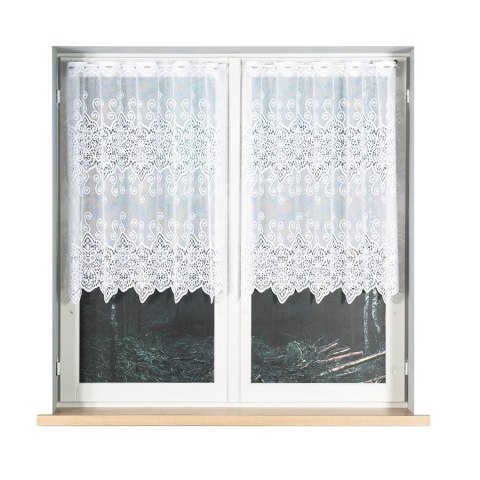 Firanka żakardowa, pasowa, wys.100cm, kolor biały 018495 Firanka żakardowa, pasowa, wys.100cm, kolor biały 018495