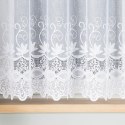 Firanka żakardowa ze wzorem pasowym, wys. 160cm, kolor biały 018960/000/001/160000/1