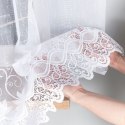 Firanka żakardowa ze wzorem pasowym, wys. 160cm, kolor biały 018960/000/001/160000/1
