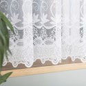Firanka żakardowa ze wzorem pasowym, wys. 160cm, kolor biały 018960/000/001/160000/1