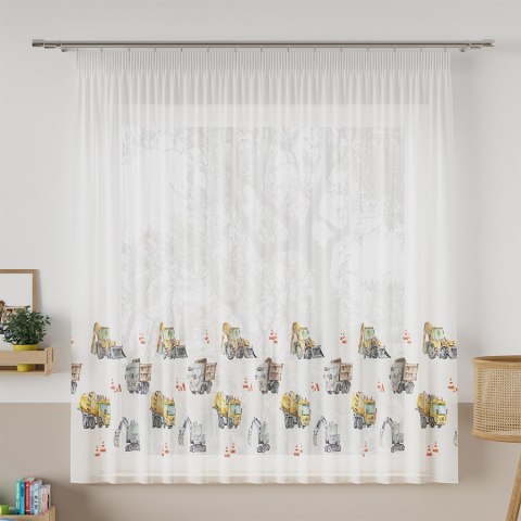 POJAZDY Firanka z ołowianką WOAL PREMIUM, wys. 157cm, kolor zółty D00087 POJAZDY Firanka z ołowianką WOAL PREMIUM, wys. 157cm, kolor zółty D00087