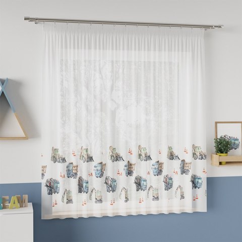 POJAZDY Firanka z ołowianką WOAL PREMIUM, wys. 157cm, kolor niebiesko-szary D00087 POJAZDY Firanka z ołowianką WOAL PREMIUM, wys. 157cm, kolor niebiesko-szary D00087