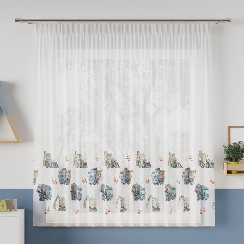 POJAZDY Firanka z ołowianką WOAL PREMIUM, wys. 157cm, kolor niebiesko-szary D00087 POJAZDY Firanka z ołowianką WOAL PREMIUM, wys. 157cm, kolor niebiesko-szary D00087