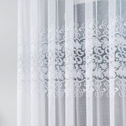 Firanka żakardowa, pasowa, wys. 140cm, kolor biały 004465/000/001/140000/1