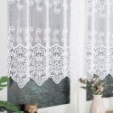 Firanka żakardowa ze wzorem pasowym, wys.120cm, kolor biały 018495