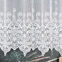 Firanka żakardowa ze wzorem pasowym, wys.120cm, kolor biały 018495