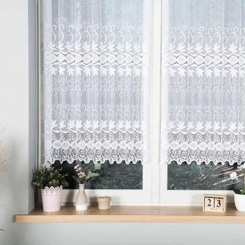 Firanka żakardowa ze wzorem pasowym, wys.120cm, kolor biały 018960/000/001/120000/1 Firanka żakardowa ze wzorem pasowym, wys.120cm, kolor biały 018960/000/001/120000/1