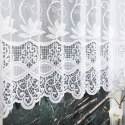 Firanka żakardowa ze wzorem pasowym, wys.120cm, kolor biały 018960/000/001/120000/1