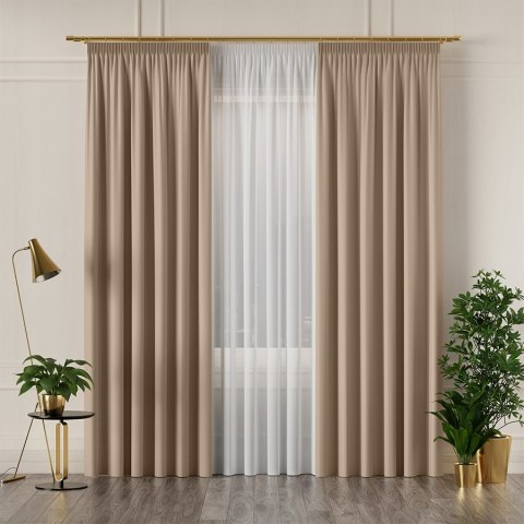 GRETA Tkanina na zasłony typu dimout/blackout, wys. 320cm, kolor beżowy 004204 GRETA Tkanina na zasłony typu dimout/blackout, wys. 320cm, kolor beżowy 004204